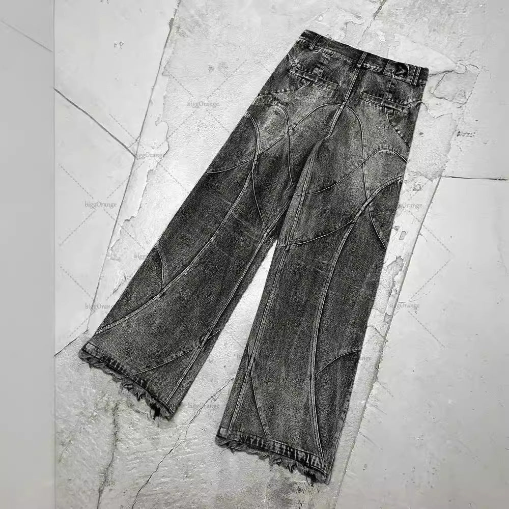 Trendy Straight Retro Washed Jeans For Men