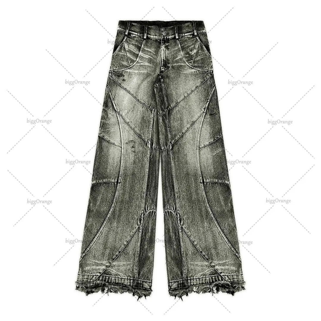 Trendy Straight Retro Washed Jeans For Men