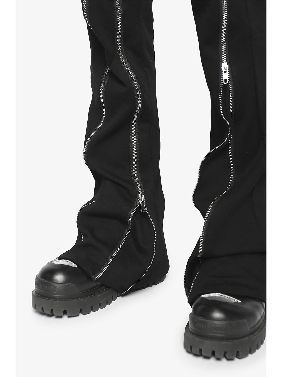 Hip Hop Zipper Split Jeans Men