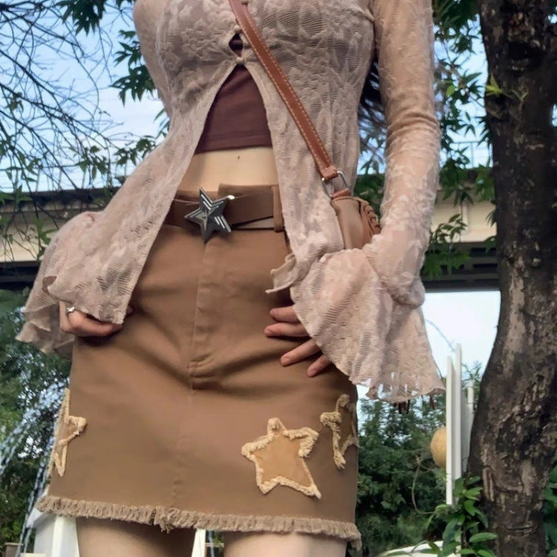 Spaghetti-shoulder Strap Camisole Thin Top Long Sleeve Cardigan Dress Hot Girl Suit