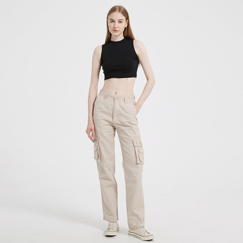 European And American Plus Size Women's Multi-pocket Sports Pants