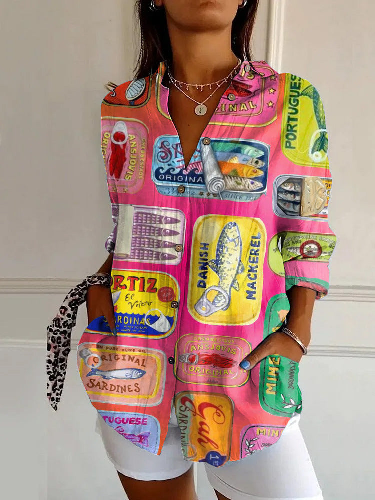 Long Sleeve Beach Travel Printed Shirt