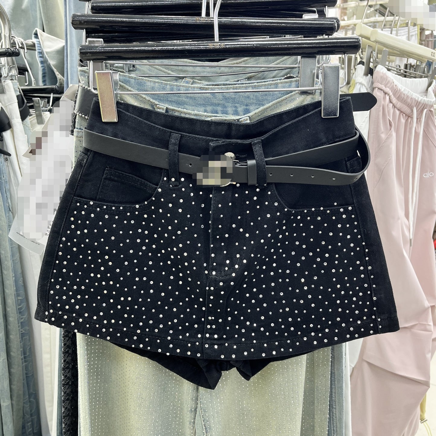 Full Diamond Starry Sky Denim Culotte Female Summer Mature Girl Style Ins