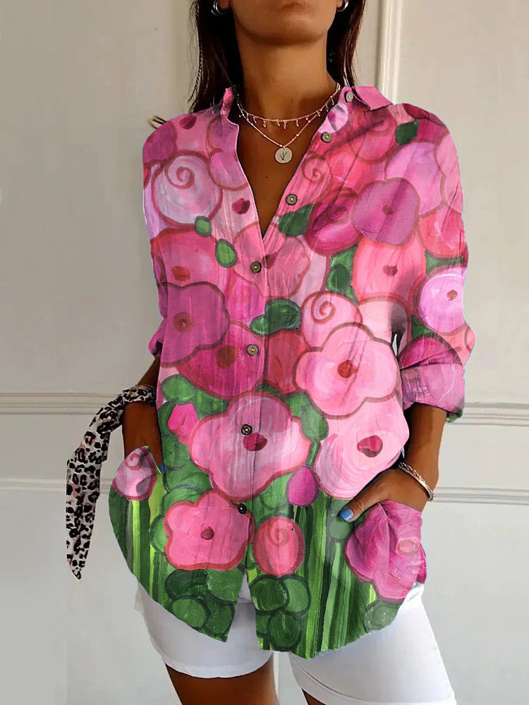 Long Sleeve Beach Travel Printed Shirt