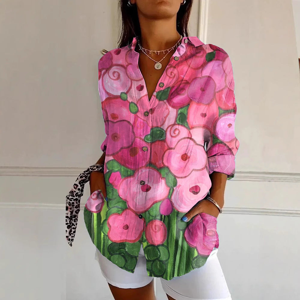 Long Sleeve Beach Travel Printed Shirt