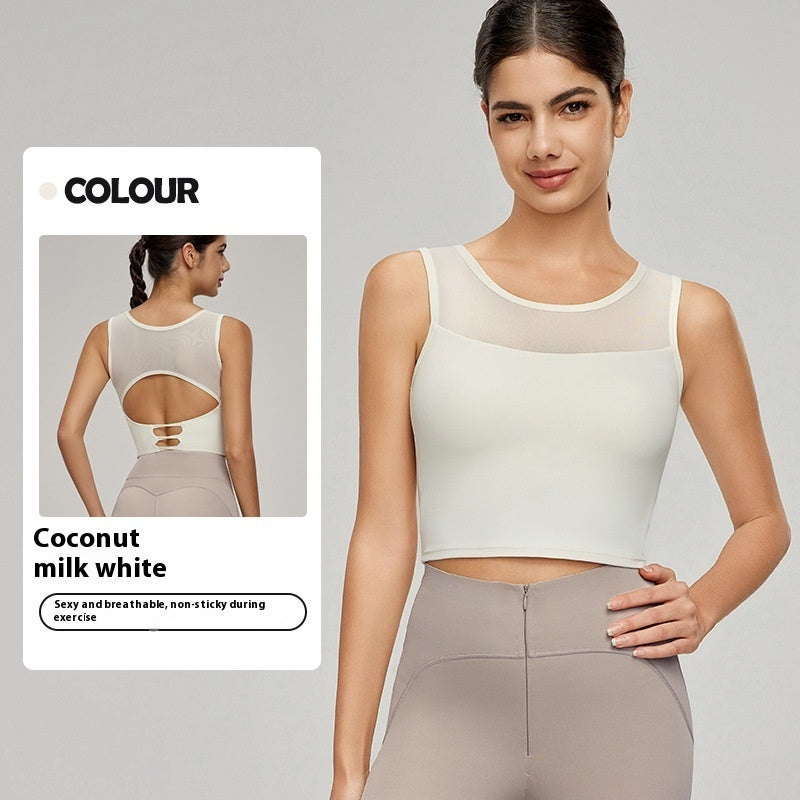 Splicing Mesh Beauty Back Yoga Vest