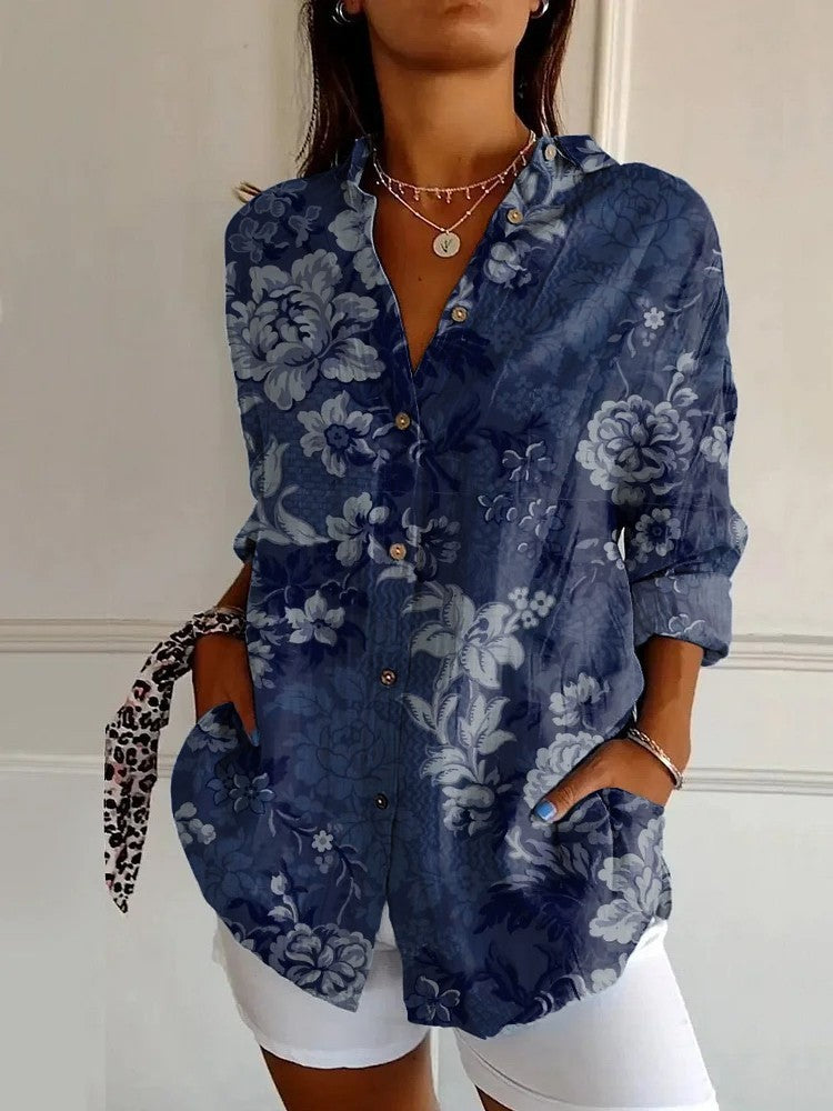 Long Sleeve Beach Travel Printed Shirt