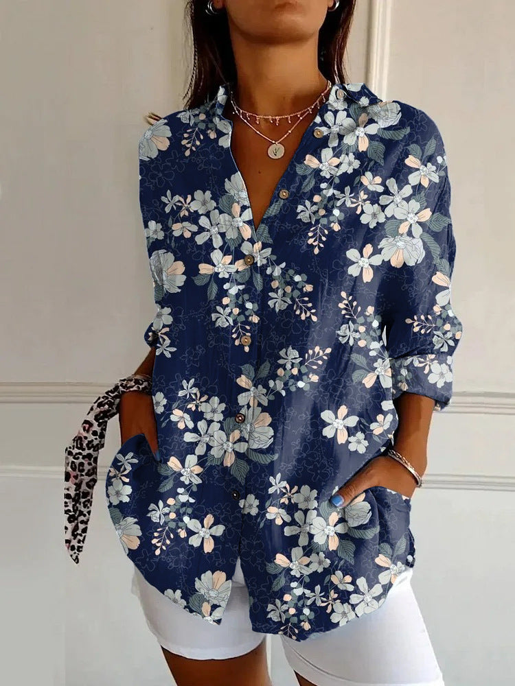 Long Sleeve Beach Travel Printed Shirt