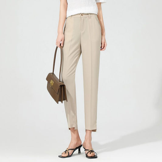 Cropped Harem Suit Pants Women's Loose Casual Cigarette Pants