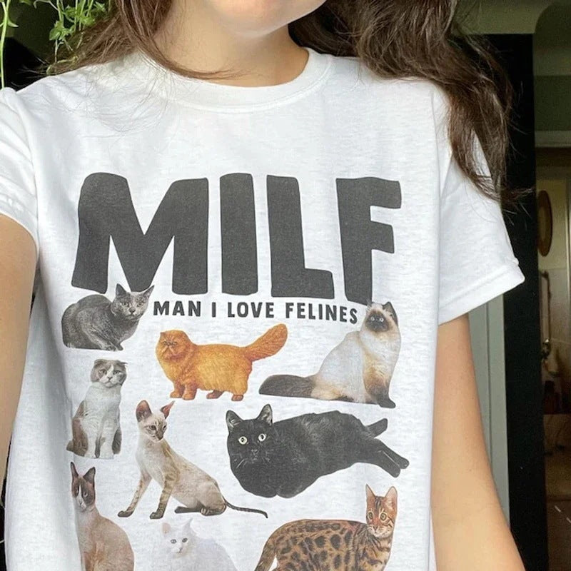 European And American Retro Printed Foreign Trade T-shirt Cute Solid Color