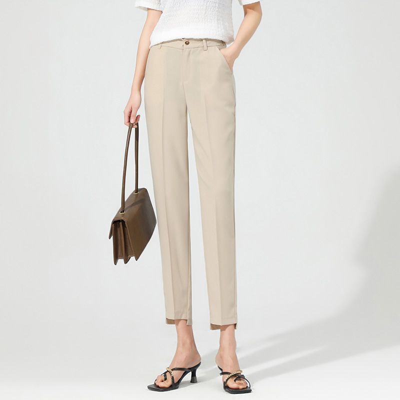 Cropped Harem Suit Pants Women's Loose Casual Cigarette Pants