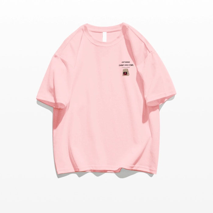Loose Cotton Off-shoulder Short Sleeve White T-shirt