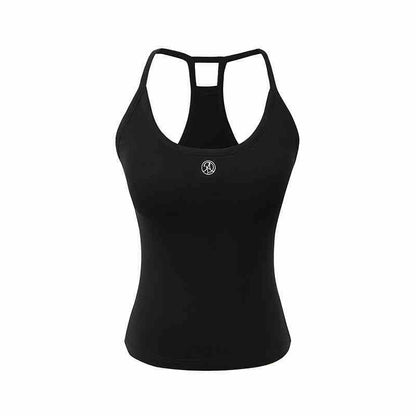 Women's Casual Solid Color U-neck Vest With Suspender