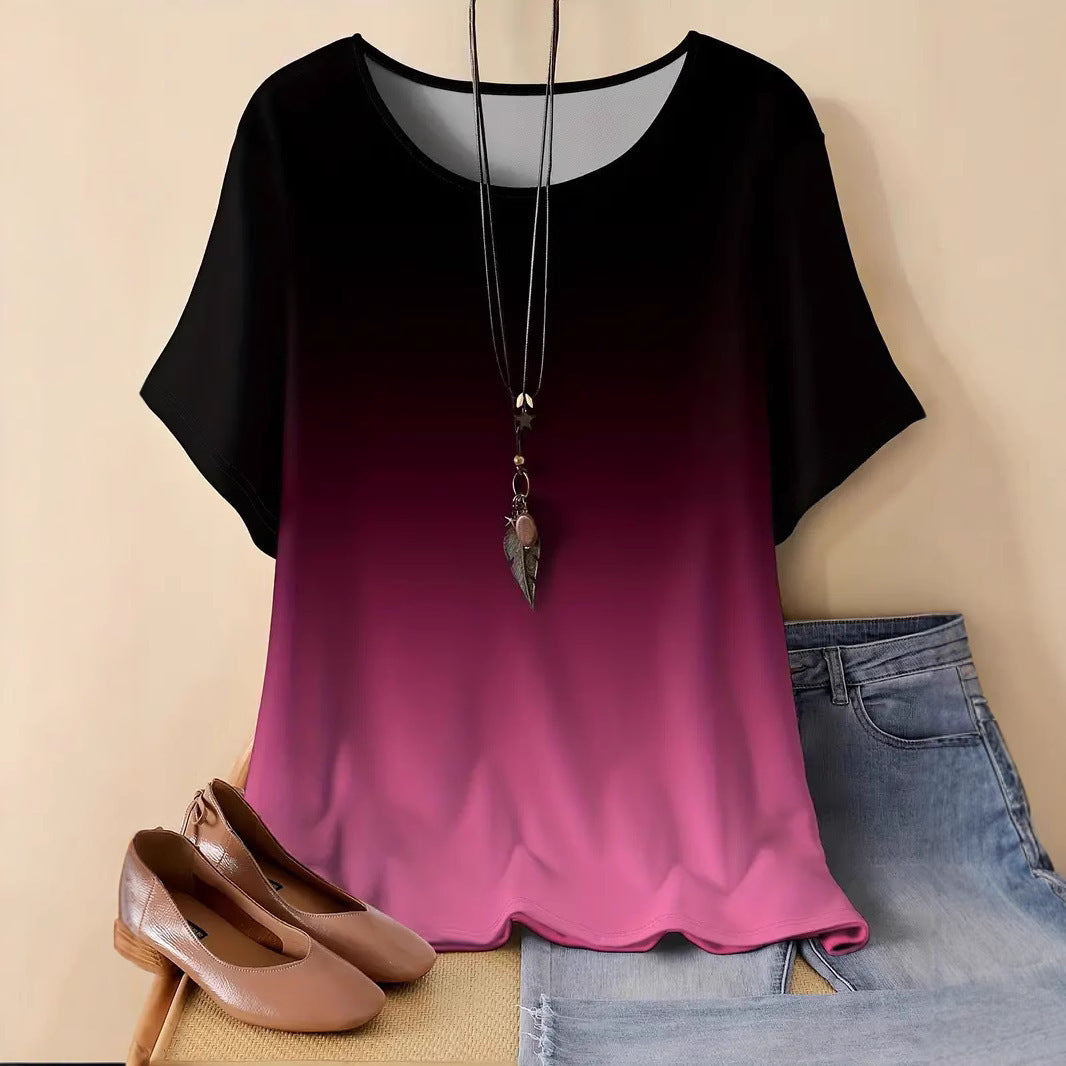 Casual Sports Loose Round Neck Short Sleeve
