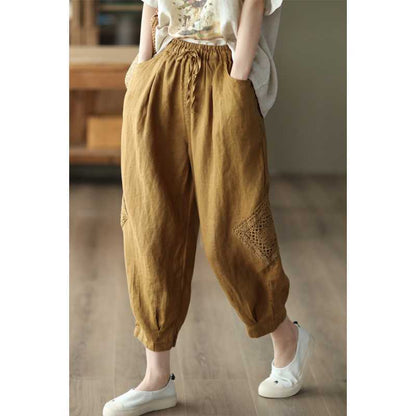 Cotton And Linen Loose Slimming Harem Bloomers