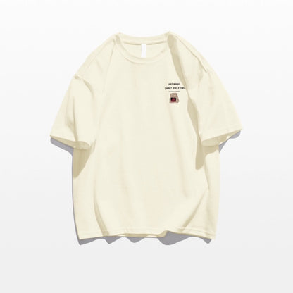 Loose Cotton Off-shoulder Short Sleeve White T-shirt