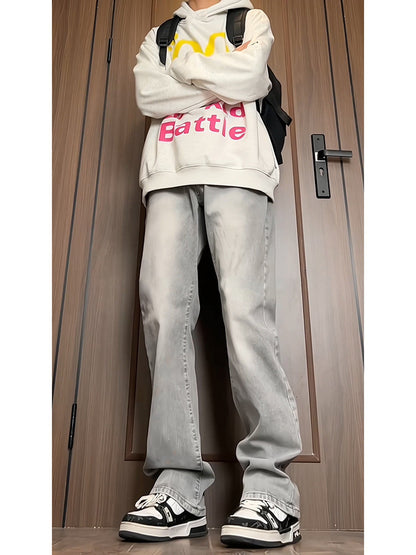 Black Casual Trousers Straight Micro-pull
