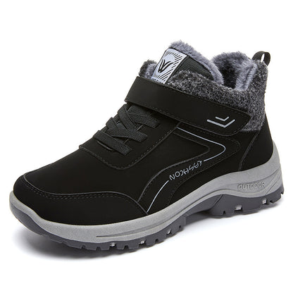 Winter New Fleece-lined Thickened Women's Short Leather Boots