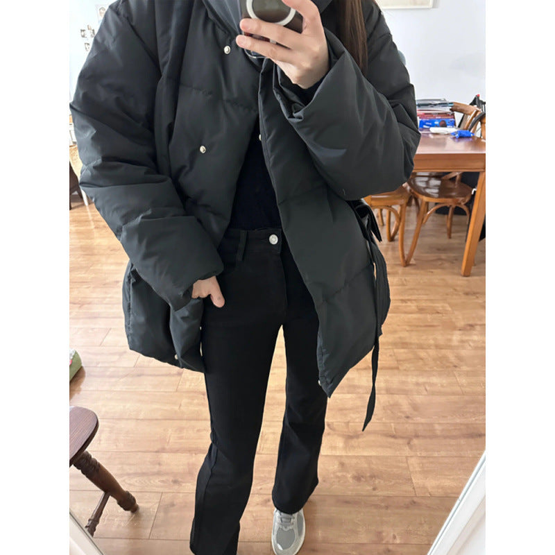 Waist-controlled Lace-up Cotton Coat Jacket Women