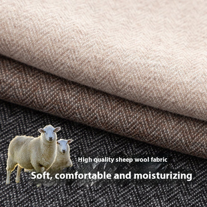 Herringbone Wool Soft And Thickened Woolen Pants Women's High Waist Wide Leg Pants