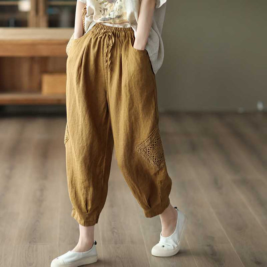 Cotton And Linen Loose Slimming Harem Bloomers