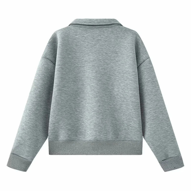 European And American Style Lapel Loose Cardigan Coat Female Casual Jacket Top