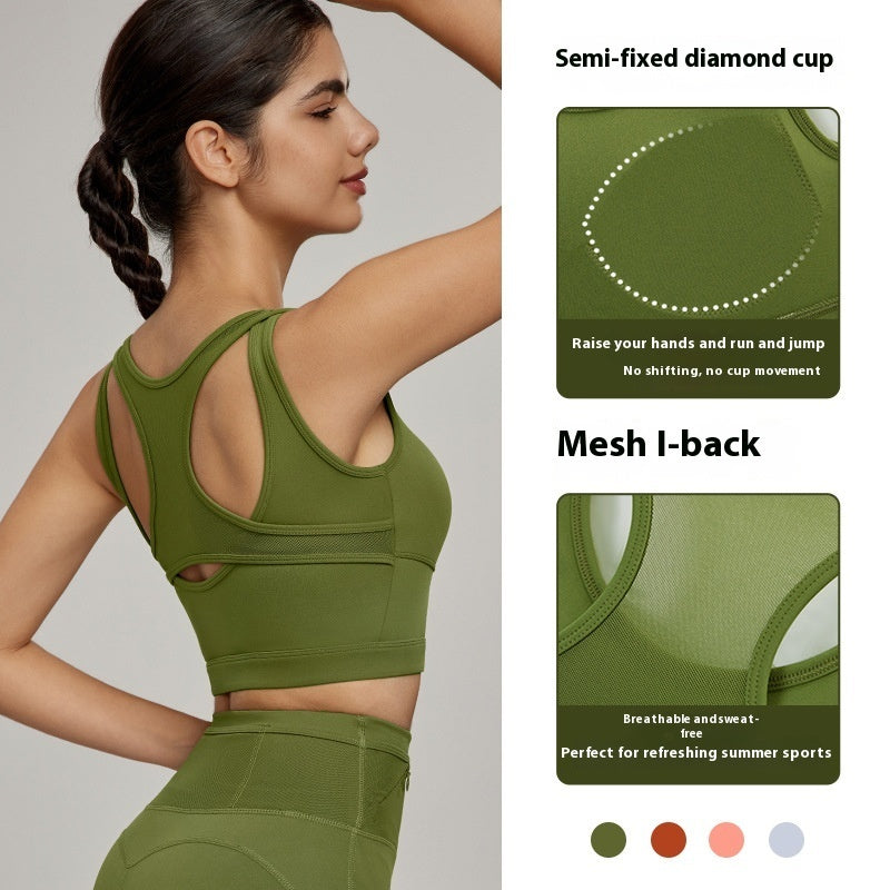 Sports Underwear Women's Fixed Cup Shock Absorption Push Up High Strength