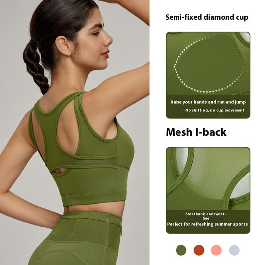Sports Underwear Women's Fixed Cup Shock Absorption Push Up High Strength