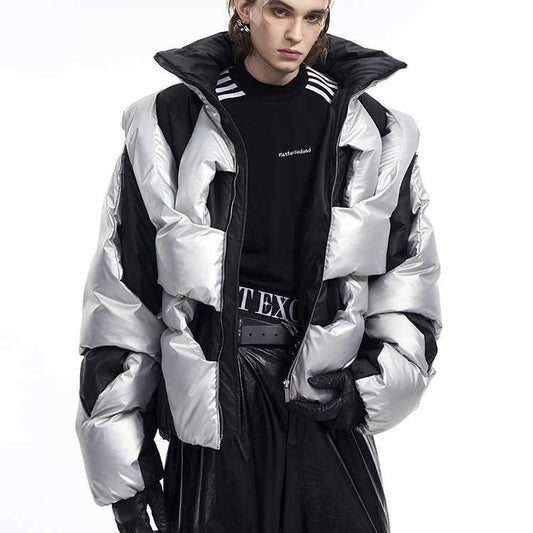 Deconstructed Design Cotton Jacket Men's Winter Thickened Down Cotton-padded Coat
