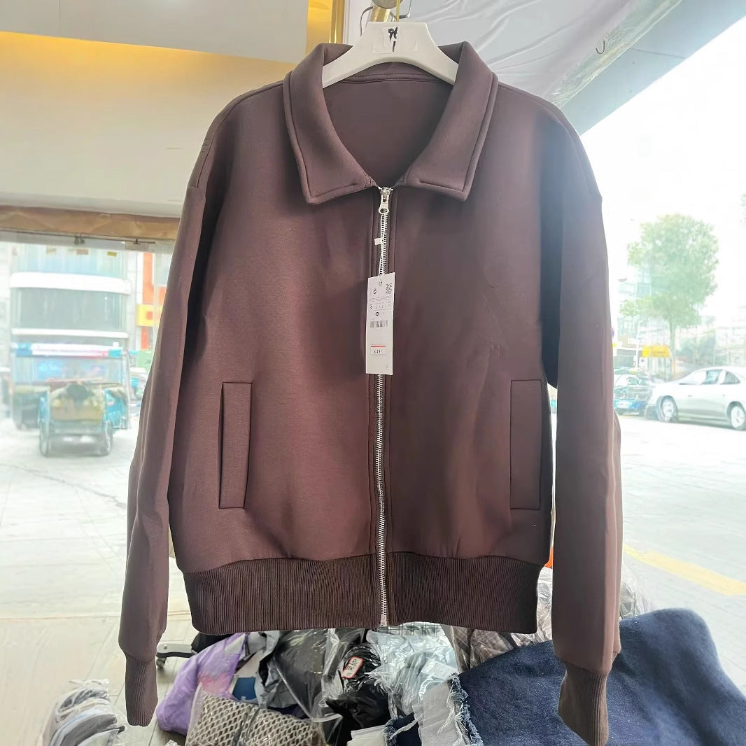 European And American Style Lapel Loose Cardigan Coat Female Casual Jacket Top