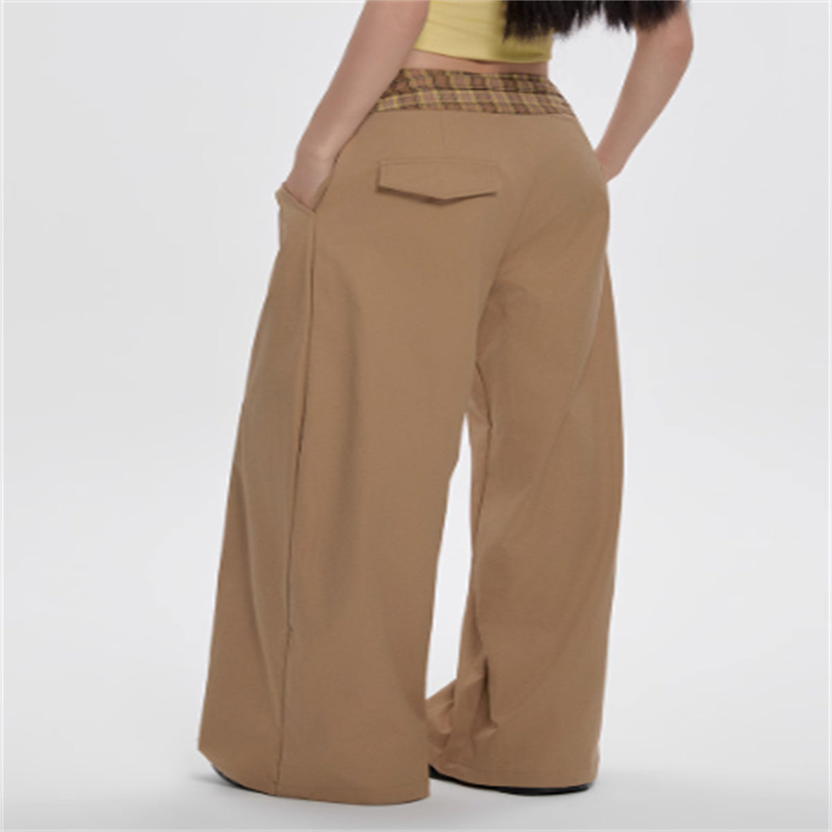 Women's Summer High Waist Plaid Casual Pants