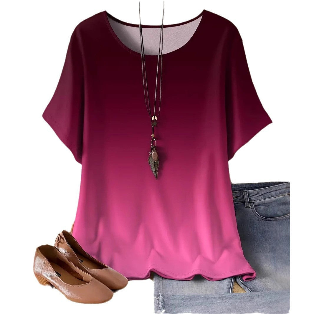 Casual Sports Loose Round Neck Short Sleeve