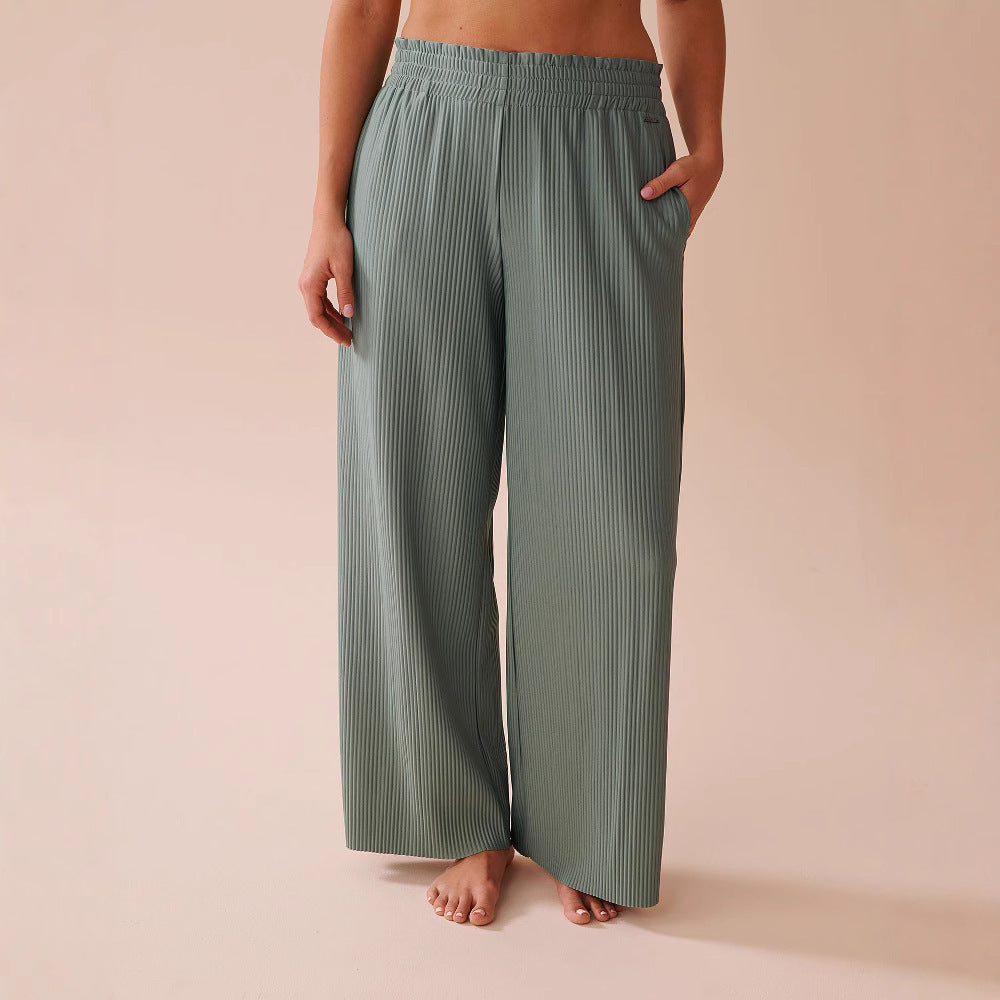 Women's Wide-leg Mid-waist Elastic Fashion