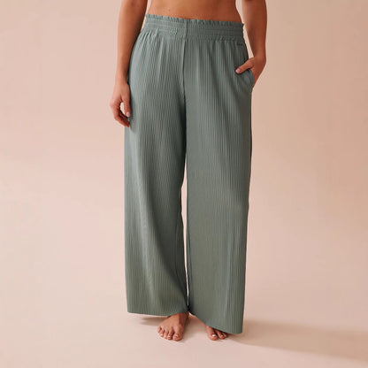 Women's Wide-leg Mid-waist Elastic Fashion