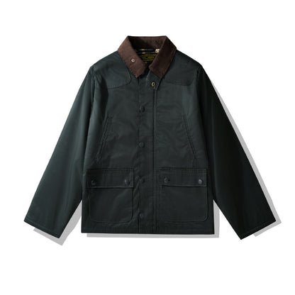 Oil Wax Jacket Quilted Trench Coat Coat
