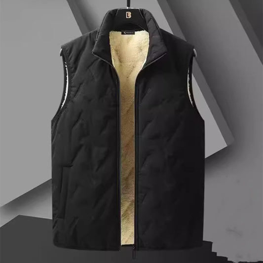Cotton Vest Men's Lambswool Velvet Stand Collar