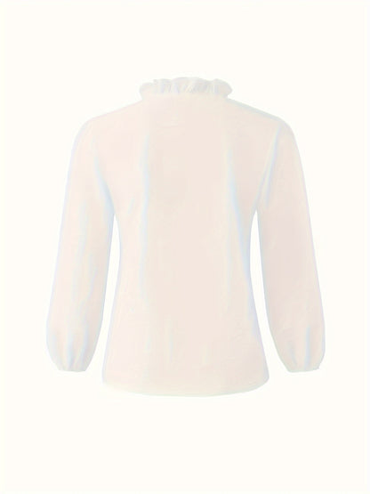 Plus Size Women's Ruffled Casual Long-sleeved Shirt