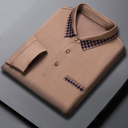 Solid Color Casual Dad Long-t-shirt