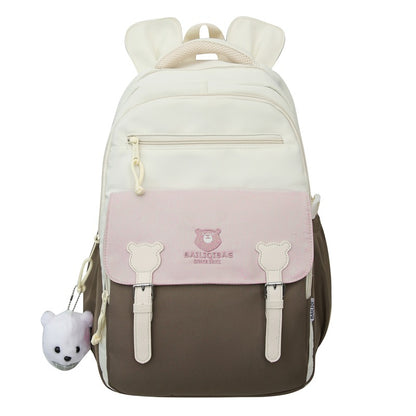 Retro Cute Contrast Color Backpack Women's Cartoon Casual Backpack