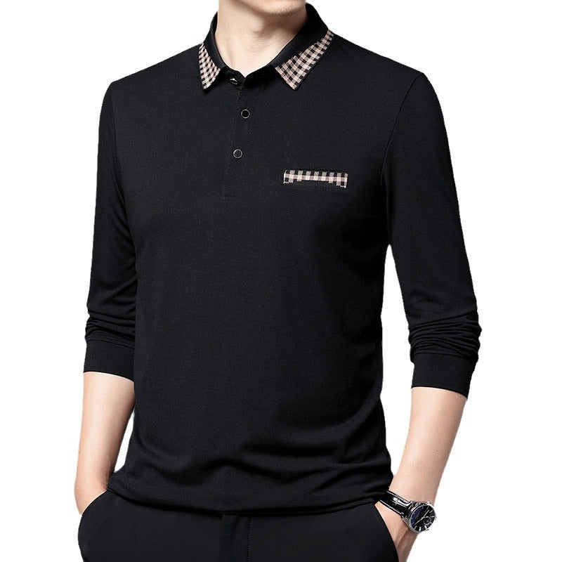 Solid Color Casual Dad Long-t-shirt