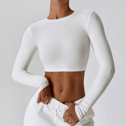 Threaded Short Yoga Clothes Women's Navel Slimming Top