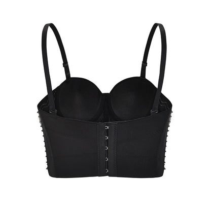 Handmade Beaded Spaghetti Strap Bra New Chain Punk