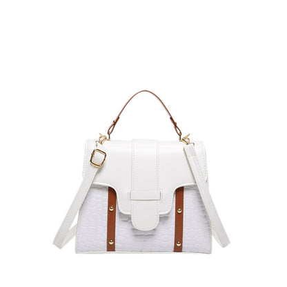 Contrast Color Alligator Print Handbag Retro Style