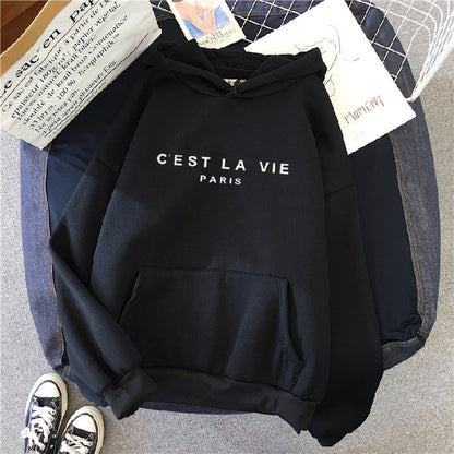 Women's Letter Printed Hoodie Coat
