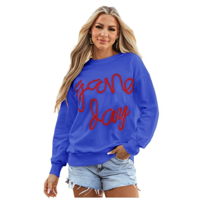 Women's Casual All-matching Loose Letter Embroidery Top