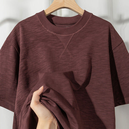 Inverted Triangle Idle Style Solid Color Simple T-shirt