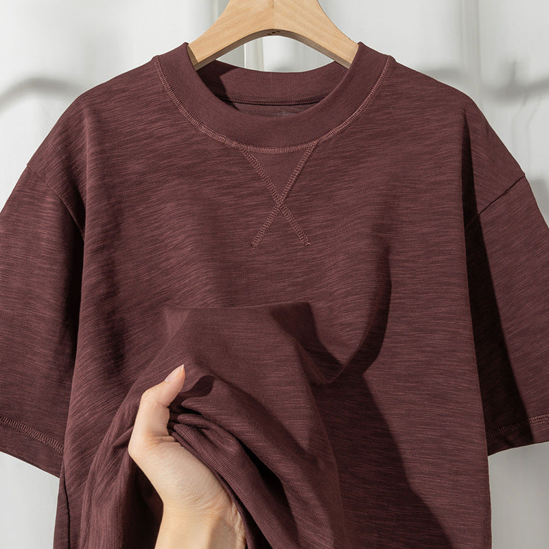 Inverted Triangle Idle Style Solid Color Simple T-shirt