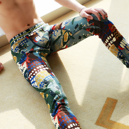Printed Men's Fleece-lined Thick Warm Pants