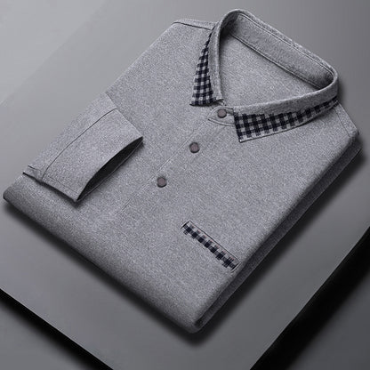 Solid Color Casual Dad Long-t-shirt