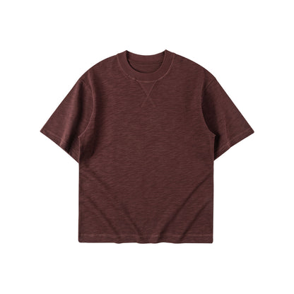Inverted Triangle Idle Style Solid Color Simple T-shirt